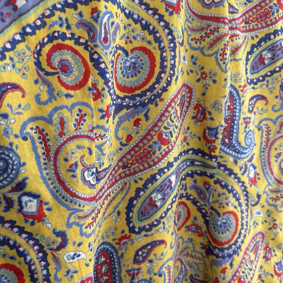 Lauren Ralph Lauren Paisley Button-Up Shirt Yellow Cotton Boho Retro Women's XS - Picture 12 of 12